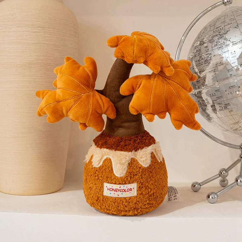 Acero Monstera bambola di gomma coniglio in vaso serie peluche Deliciosa giocattolo Anthurium melo cachi morbido regalo per bambini