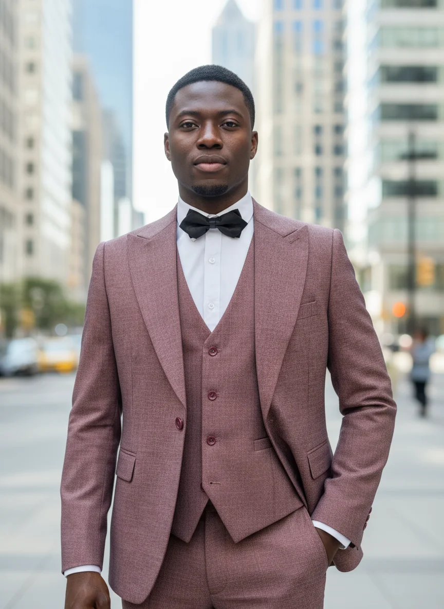 

ST Cassy High Quality Male Groom Wedding Blazers Slim fit casual evening gown Business Office Maroon Men's Suits