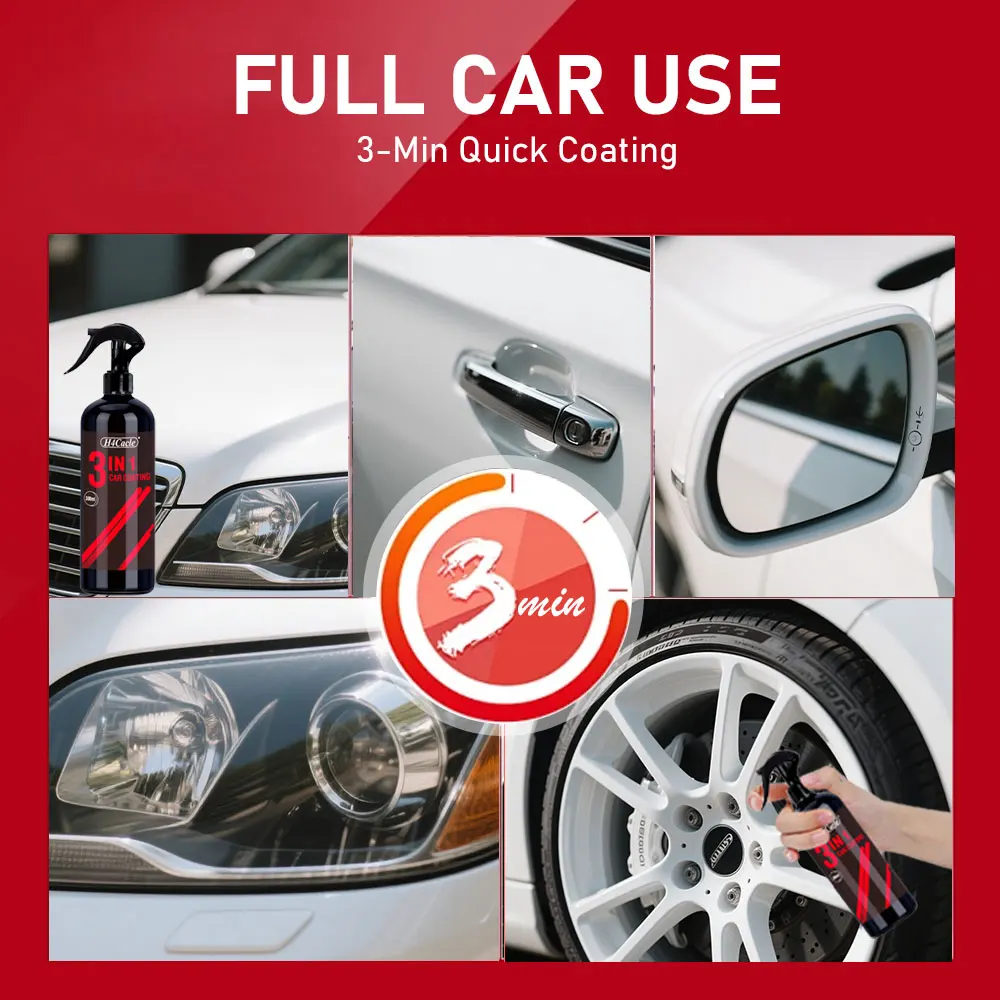3 في 1 سيارة السيراميك طلاء السيارات السائل رذاذ نانو كريستال مسعور طبقة عامل تلميع عالي اللمعان الطلاء الشمع المضادة للخدوش #3