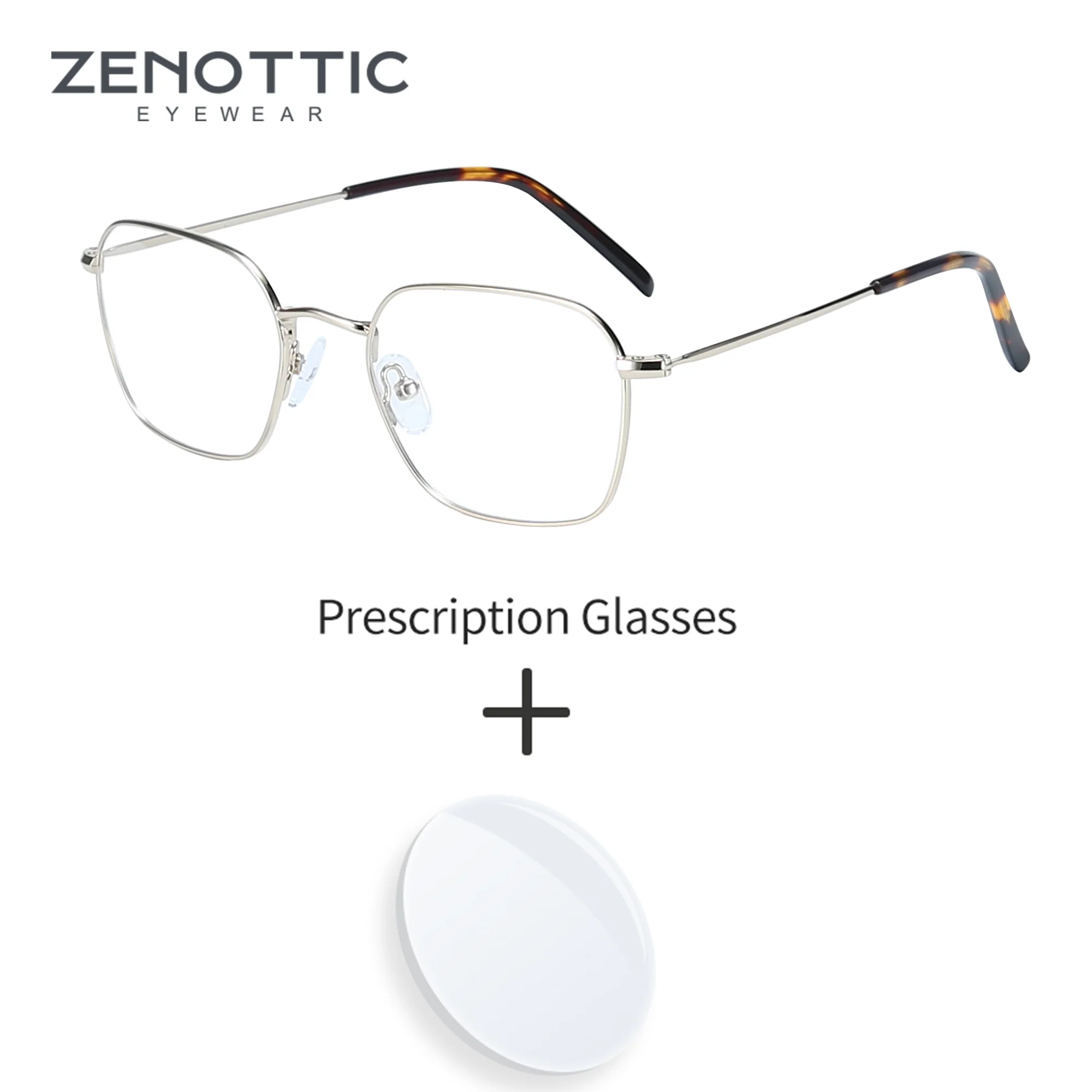 

ZENOTTIC Metal Rectangular Prescription Glasses Progressive Optical Eyeglass For Men Women Anti Blue Light Photochromic Eyewear