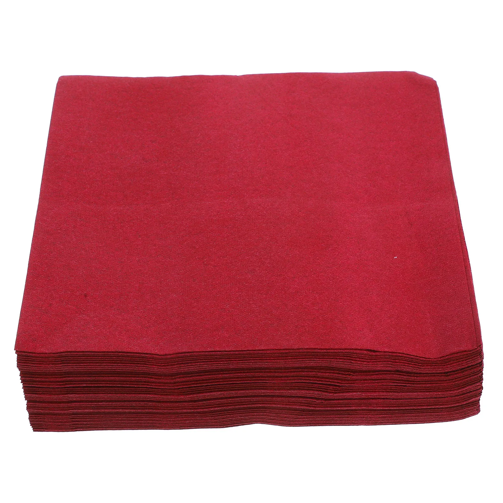 

50Pcs Disposable Cloth-Texture Napkins Natural Wood Pulp Thick Soft Absorbent for Wedding Party Restaurant Kitchen Dark Red