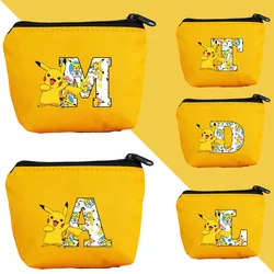 Pokemon Coin Purse Cute Cartoon Mini Pikachu Letter Bags Anime Zipper Wallet Key Card Bag Storage Pocket Pack Card Holder Gift