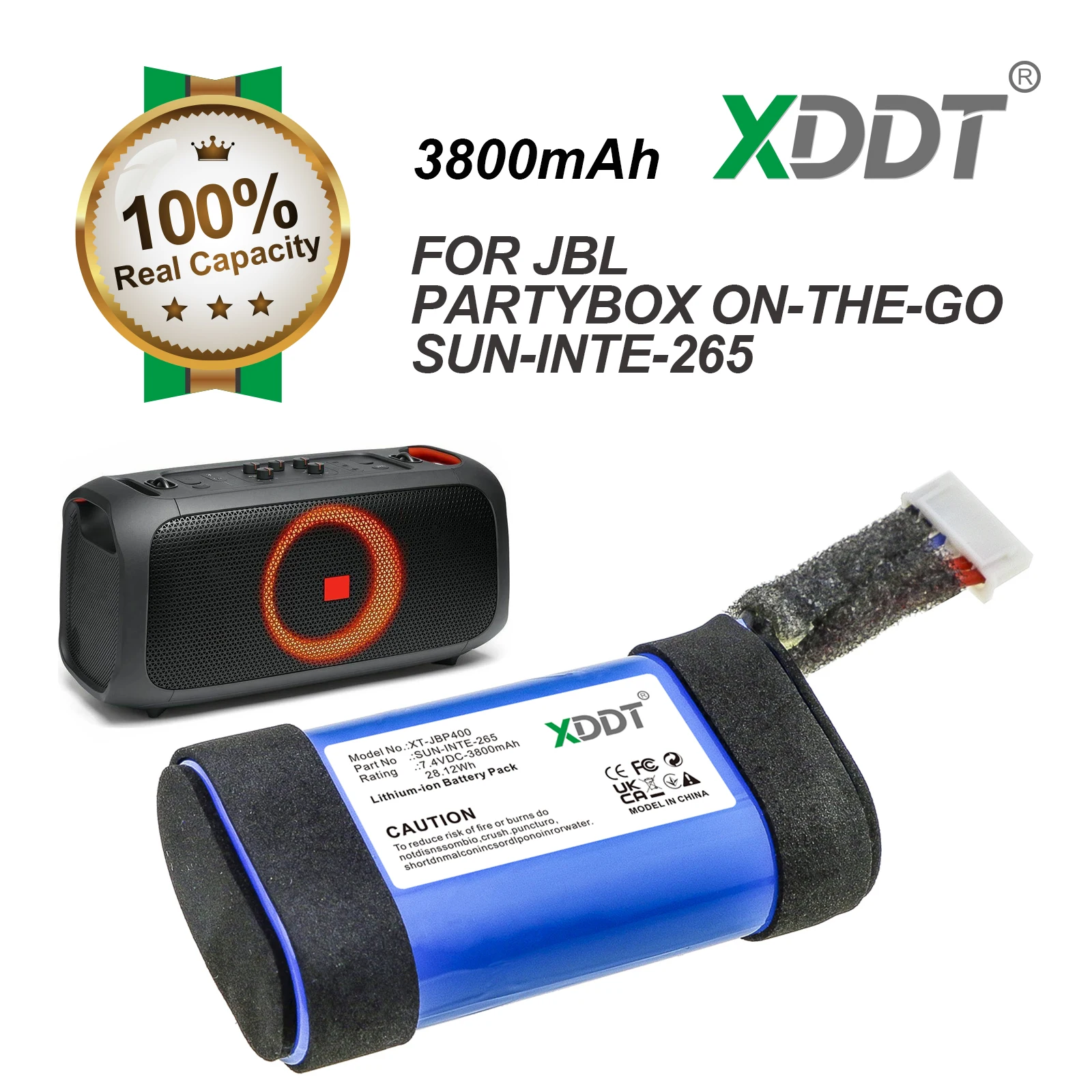 

XDDT 7.2V 3800mAh SUN-INTE-265 Replacement Battery For JBL PartyBox On The Go OTG Bluetooth Wireless Speaker