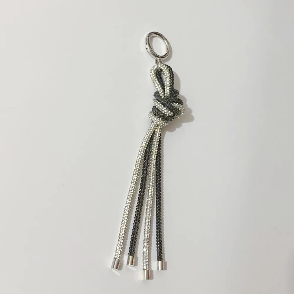 Sparkling Diamond Butterfly Knot Rope Colorful Korean Style Rhinestone Bow Keychain Hanging Decoration Sweet Style