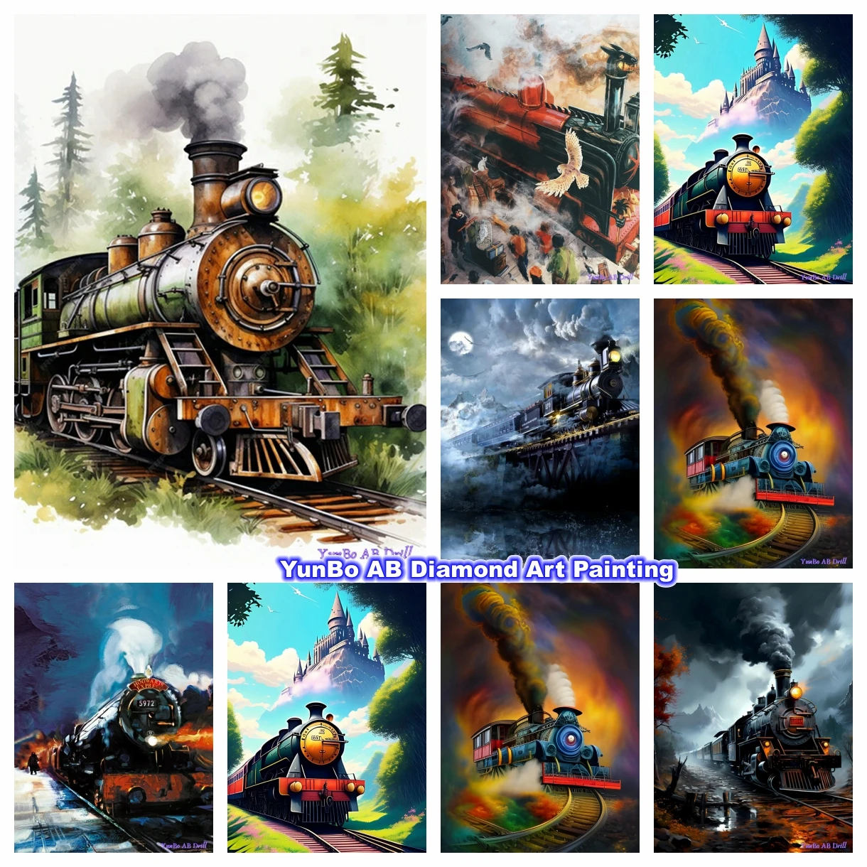 Harries Train Railway Color DIY AB Diamond Painting Embroidery Cross Stitch Mosaic Picture Handicraft Home Decor Children's Gift