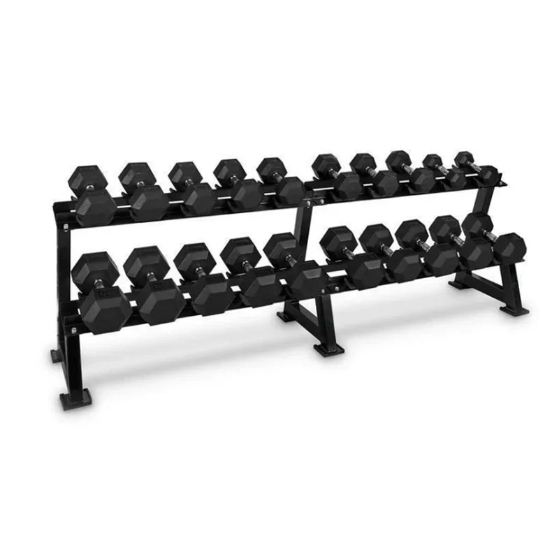 

Hot Sale Fitness Equipment Dumbbells Set Rack Two Layers Kettlebell Dumbbell Rack Stand