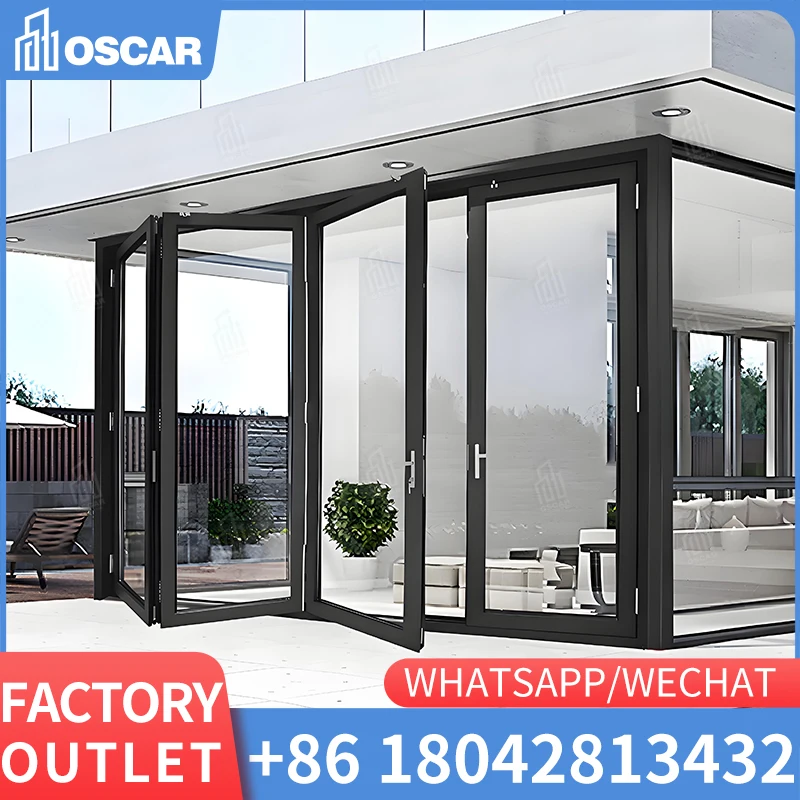 Aluminium Sectional Sliding Garage Door 16x8 Overhead Carriage Gate Insulated Fold Up Garage Doors with Transparent Windows