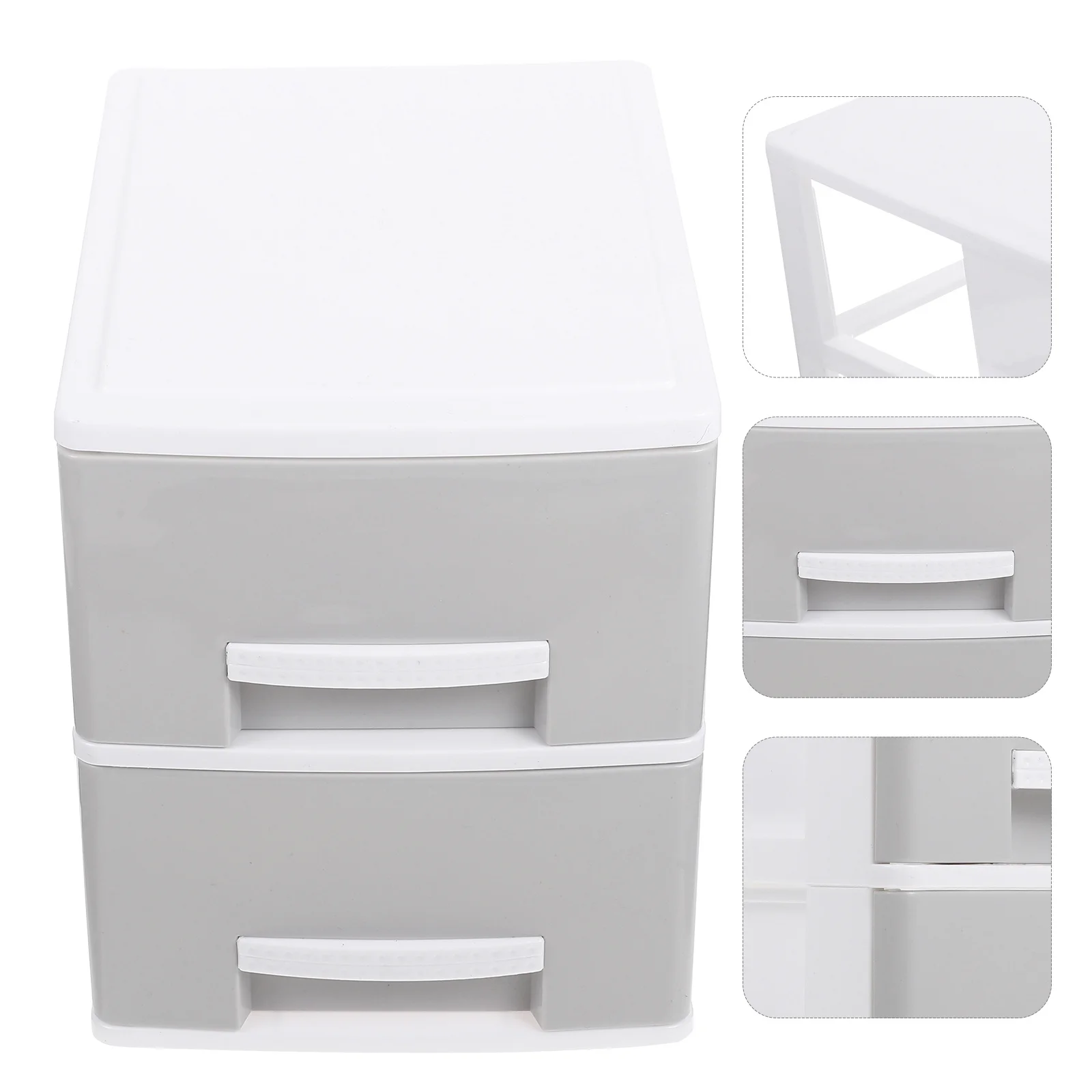 Desktop Storage Holder with Two Layers Drawer Design Organizing Box for Jewelry Cosmetics Daily Essentials Home Office Tabletop