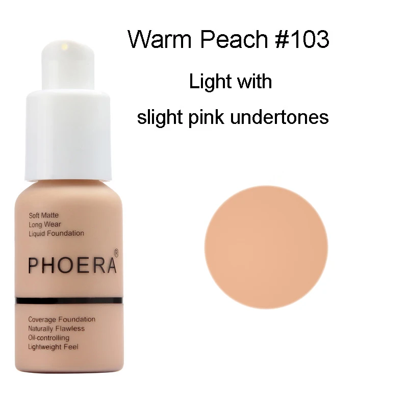 PHOERA 30ml Liquid Foundation Set Oil-control Concealer Cream Hydrating Long Lasting Hydrating Makeup Foundation TSLM1