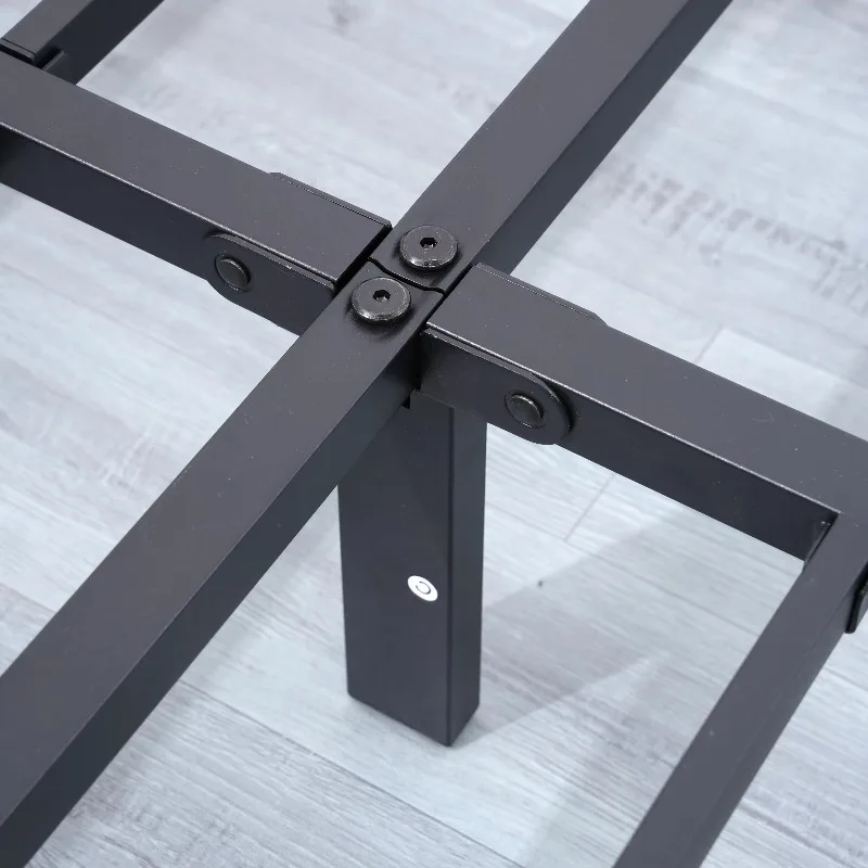 Smart Bed Frame OEM Portable Foldable Heavy Duty Steel Slat Mattress Foundation Hotel Home Extendable School Apartment Use LED
