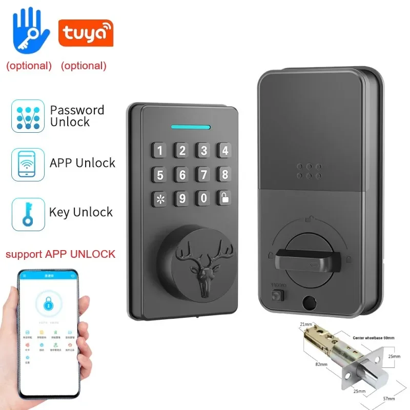 

Smart Deadbolt Lock Tuya/TTLOCK BLE APP Password Door Lock Keyless Entry Door Lock Digital Electronic Locks for Wooden Door