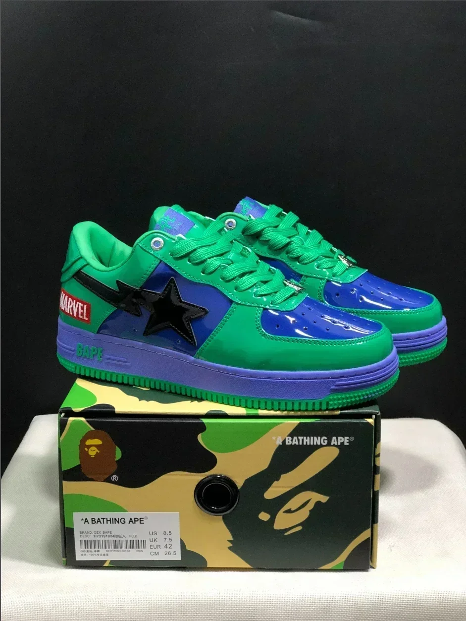 A BATHING APE Men and Women Vibe BapeGoose Sports Sneakers Unisex Air None-Slip Breathable Bapesta Low Outdoor Walking Shoes