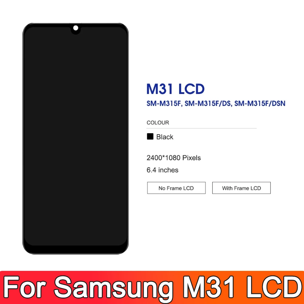 For Samsung M31 LCD M315 M315F SM-M315F LCD Display Touch Screen Digitizer Repair For Samsung M315 LCD Screen Department