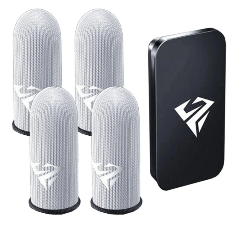 2 Pcs Mobile Game Fingertip Gloves Sweatproof Anti-slip Touch Screen Finger Sleeve Breathable Gaming Fingertip Cover for Gamer