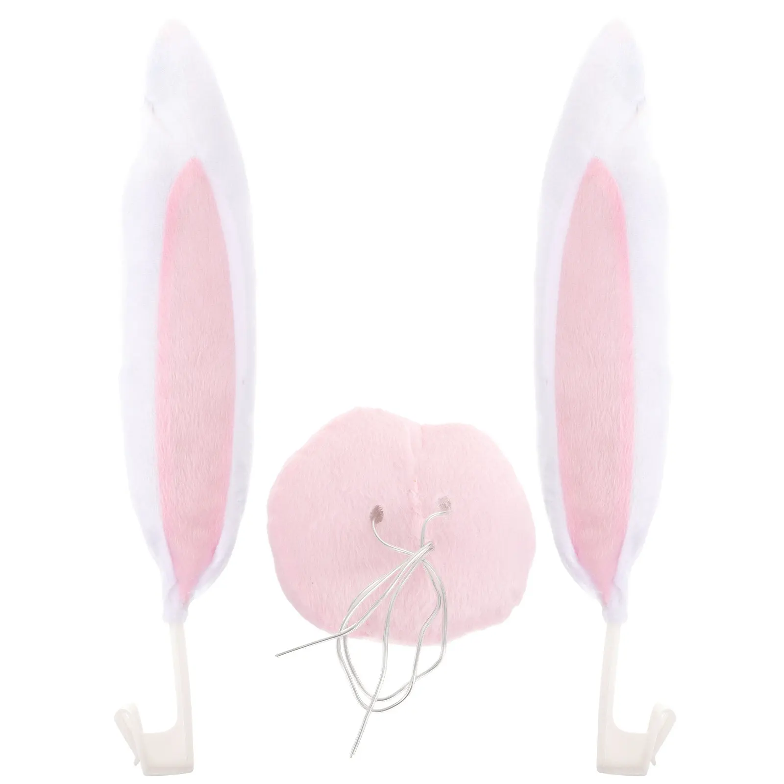 

1Set Rabbit Ears Christmas Car Decorations Vehicle Festive Accessory Premium Fabric Wear Resistant Cane Design Adorable Holiday