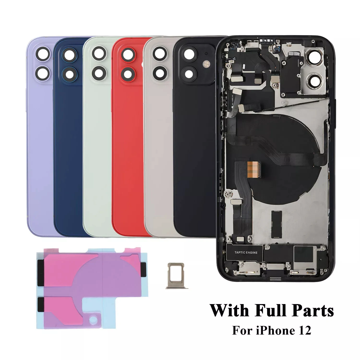 Back Housing Battery Door Middle Frame Chassis with Flex cable for iphone 12