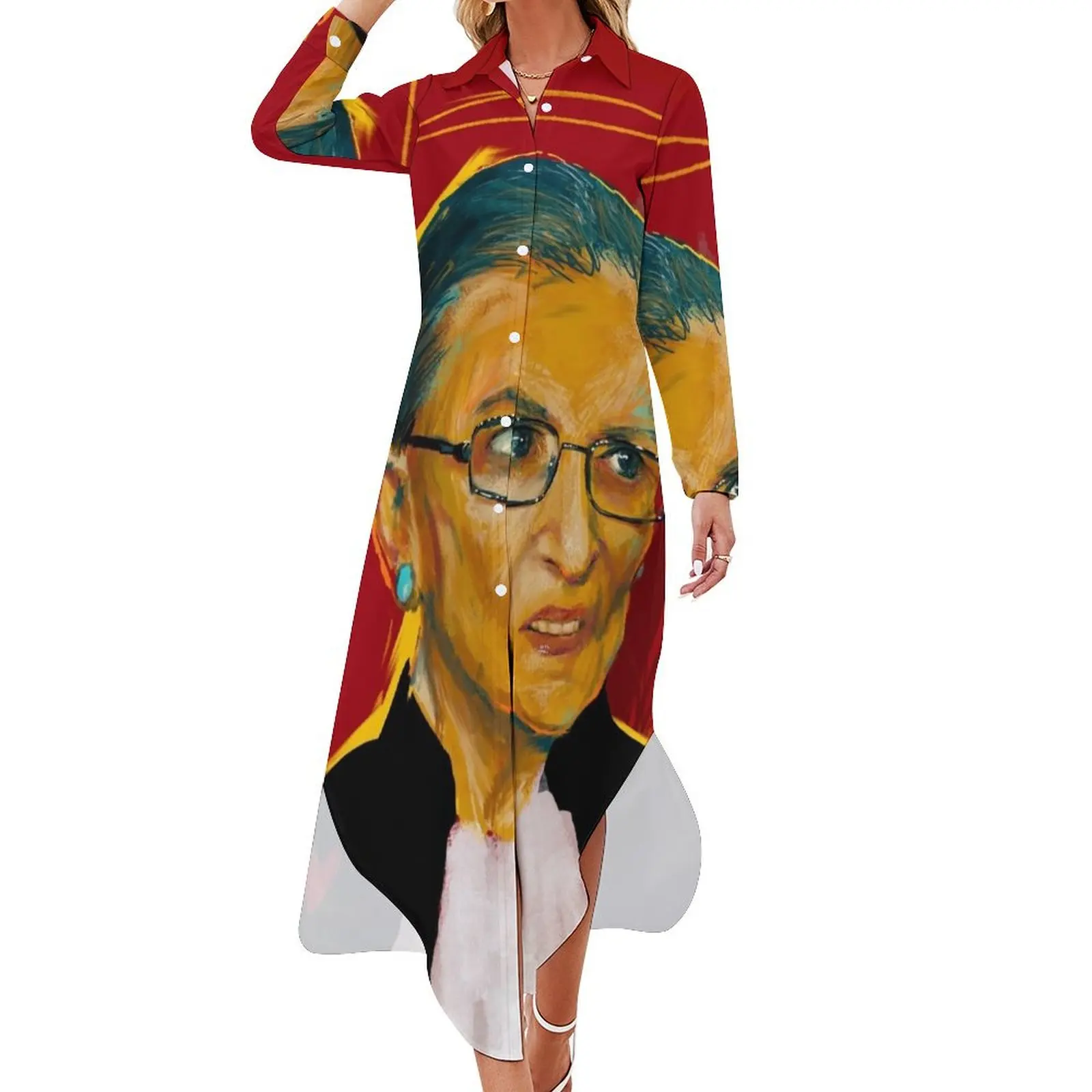 

A loving tribute to RBG Long Sleeved Shirt Dress Beachwear elegant and pretty women's dresses dress for women