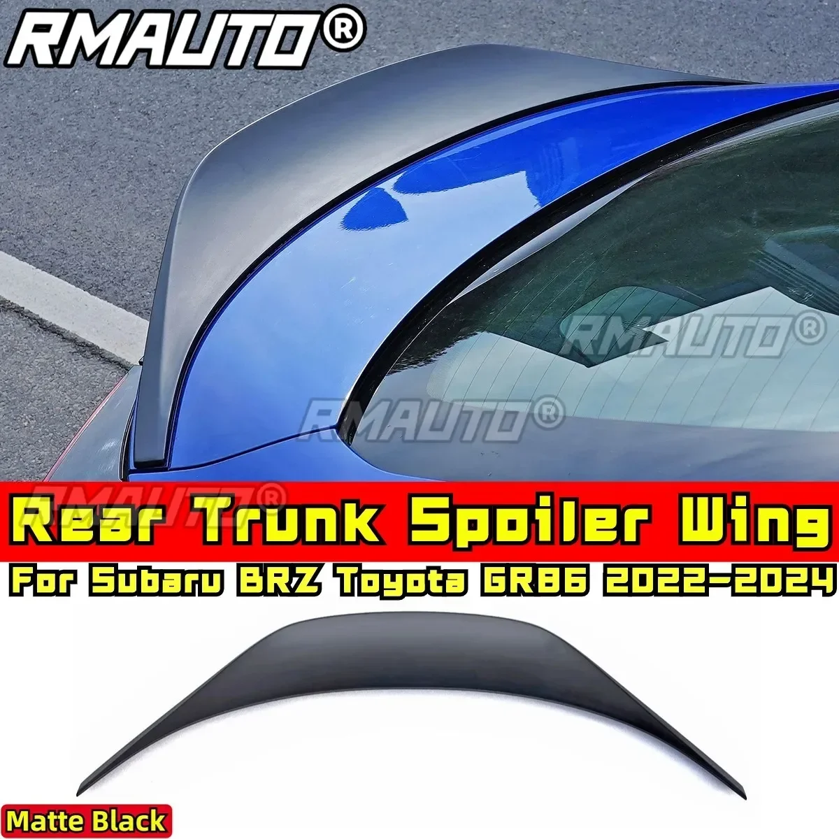 BRZ GR86 Rear Trunk Spoiler Matte Black Sport Style Rear Wing Spoiler for Subaru BRZ Toyota GR86 2022-2024 Car Accessories