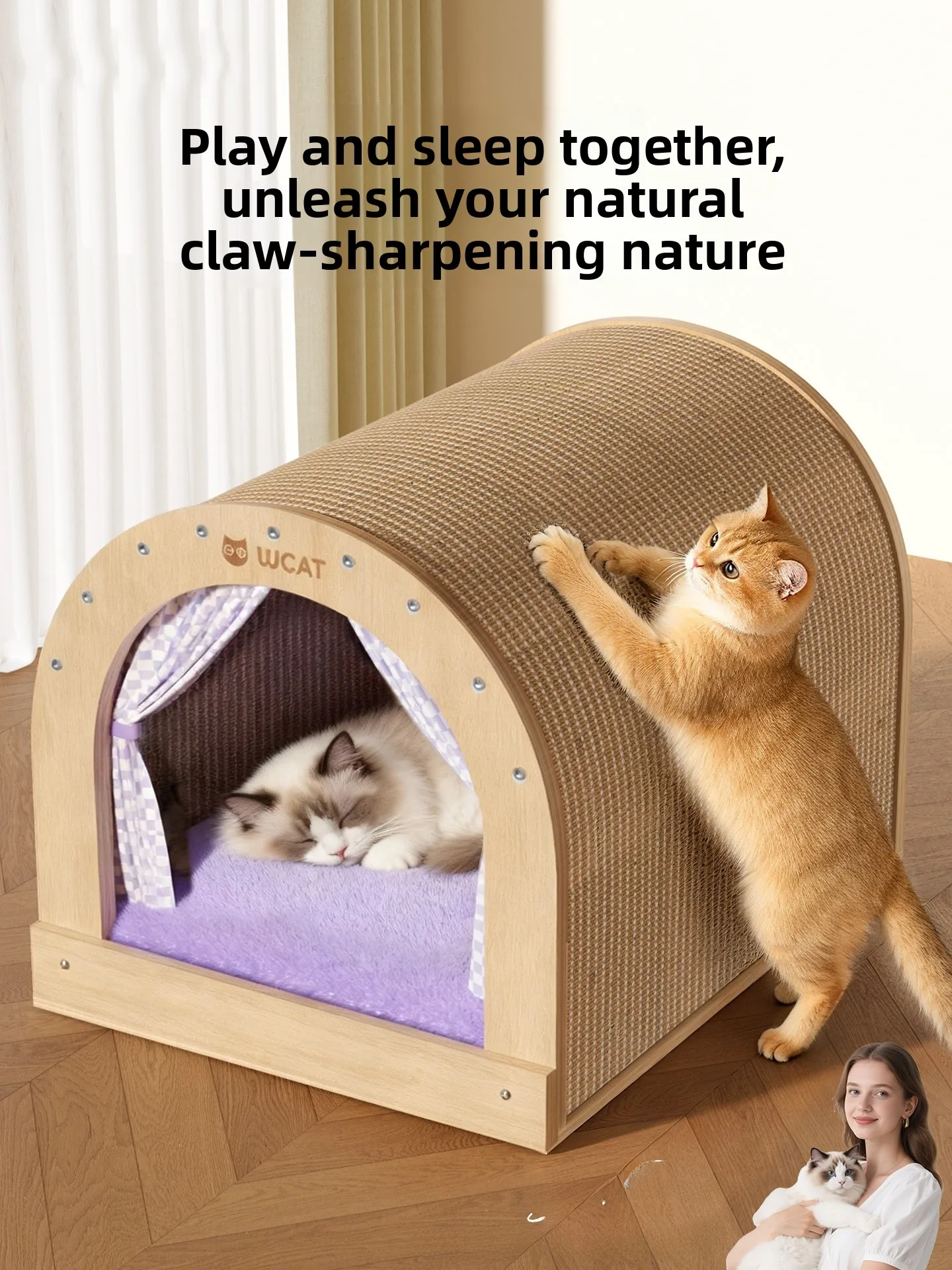 

Extra Large Scratching Board Toy Wear-Resistant Non-Slip One-Piece Bowl Scratch-Proof Claw Board Pet Supplies for s