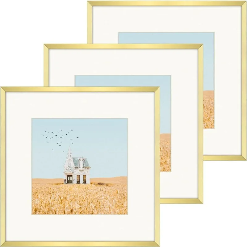 

Metal Picture Frames,12X12 Inch Aluminum Frames with Real Glass- Gallery Wall Frame Set (3 Pack)