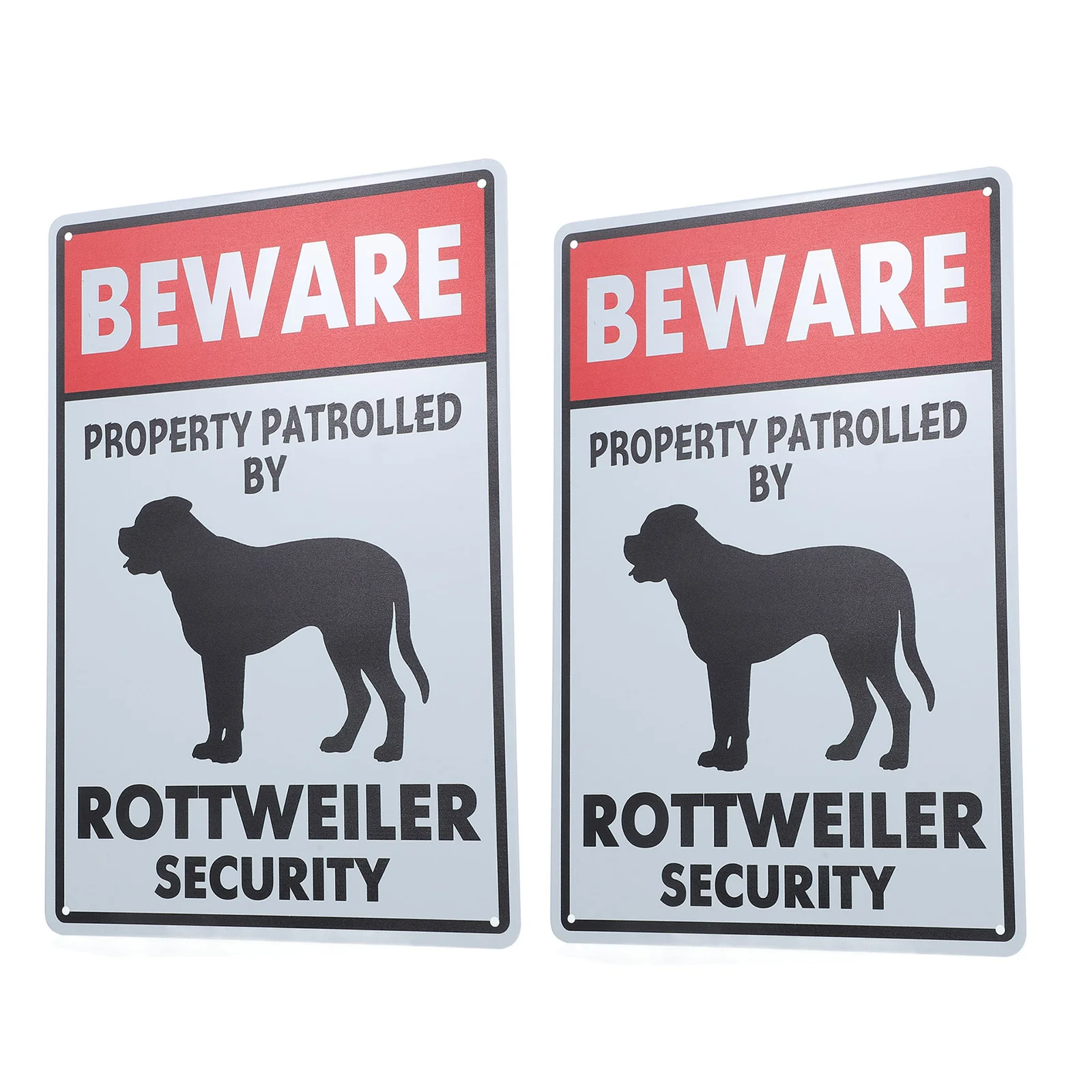 

2Pcs Warning Beware of Rottweiler Sign Metal Dog on Premises Sign for Gate Fence Yard Security Outdoor Deter Trespasser No Entry