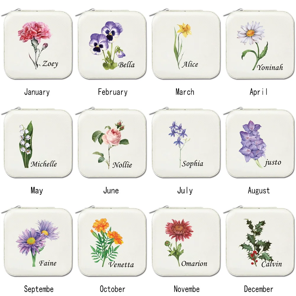 صندوق مجوهرات للسفر للسيدات، صندوق تخزين بنمط مطبوع أنيق #5