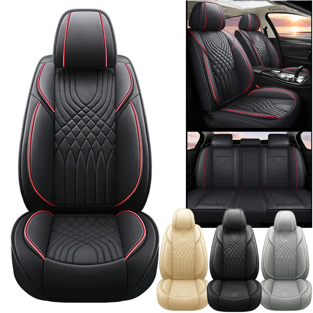 

Luxury Leather 5-Seat Car Covers For Mercedes-Benz Front Rear Full Set Protector United States