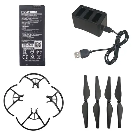 Tello Drone Propeller Blade Carregador De Bateria, Saco De Armazenamento, Quadro De Proteção, Acessório De Guarda De Lâmina