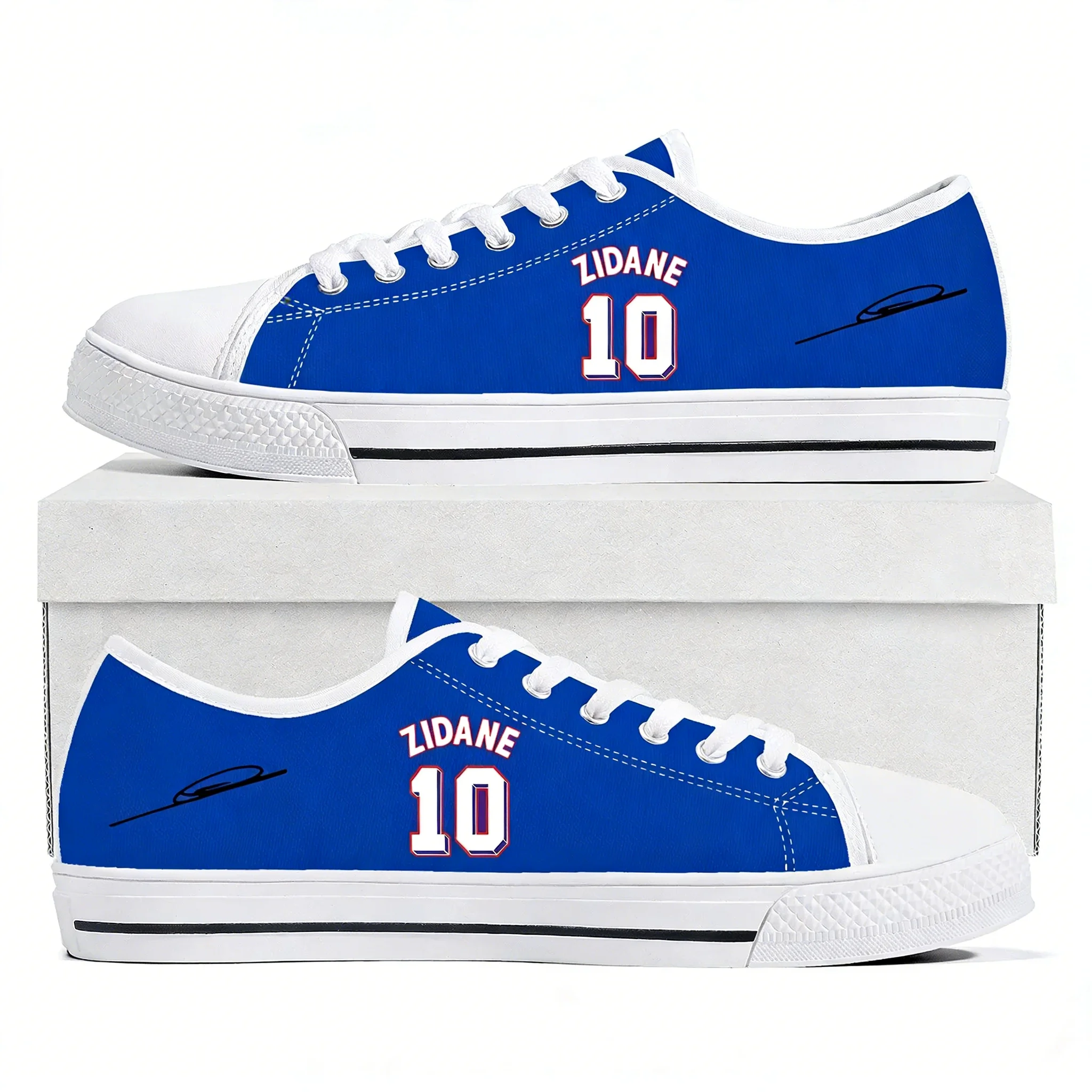 

Zidane No.10 Low Top Shoes Man Woman Teenager Canvas Casual Sneaker France Soccer Star Couple Footwear Custom Shoe White