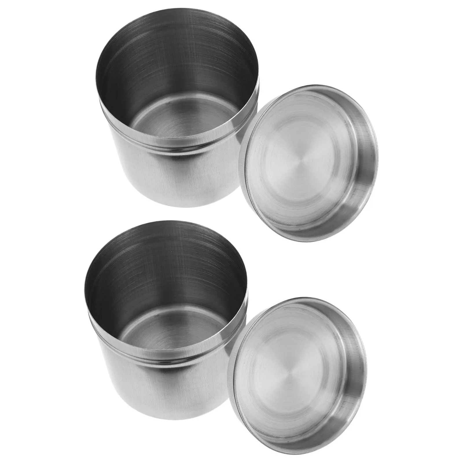 

2pcs Stainless Steel Can Airtight Food Storage Containers For Tea Coffee Seasoning Multifunctional Cylinder Home Storage Holder