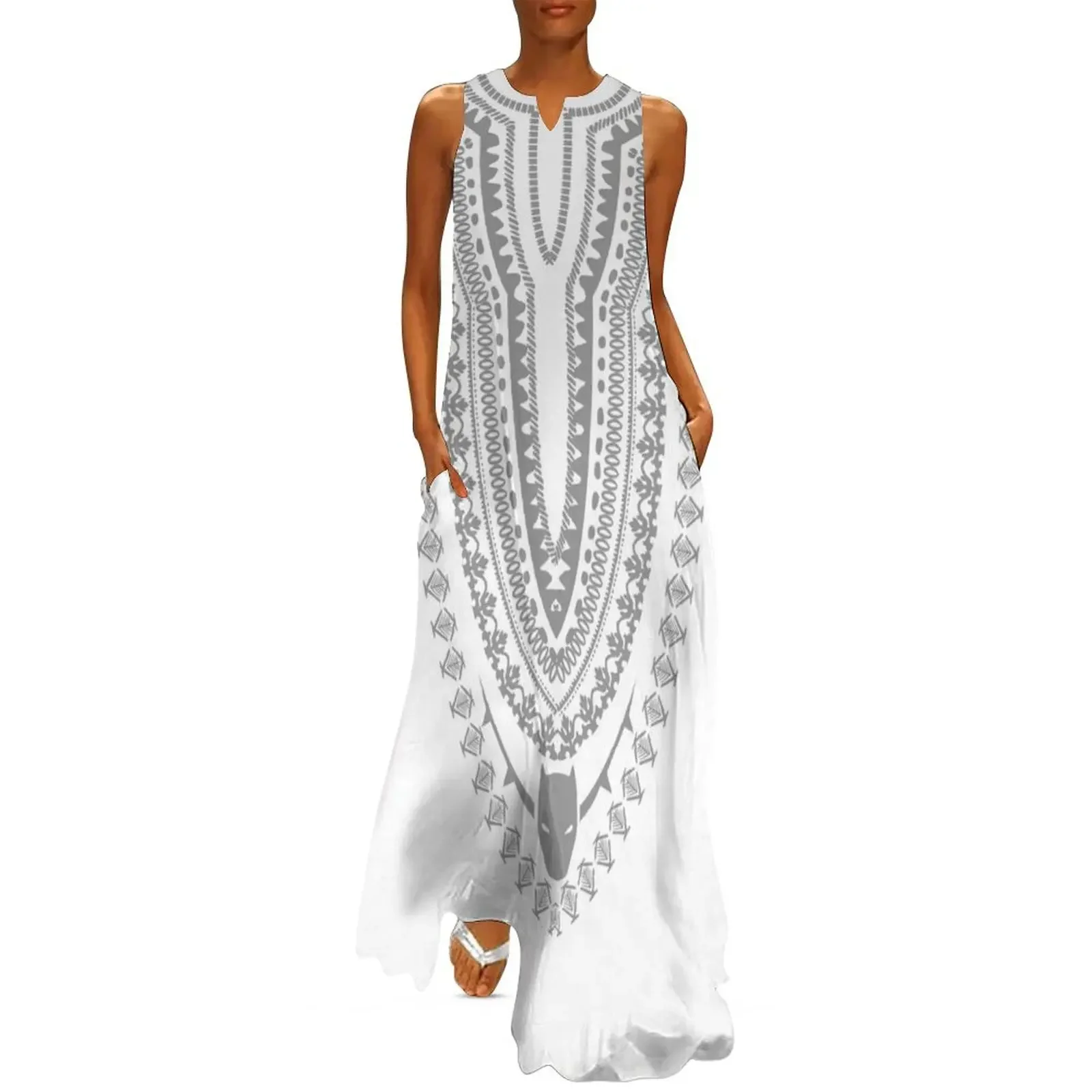 

Dashiki Wakandan Funeral White Long Dress Dress women dresses with long sleeves women dresses luxury dresses