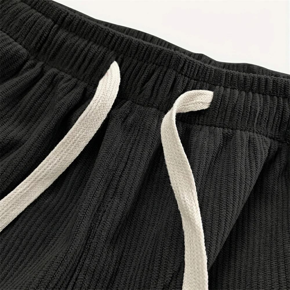 Herren Cordhose Einfarbig Lässige Lange Hose Mode Hip-Hop Streetwear Locker Sitzende Männliche Hose im Schlichten Stil – Detail 8