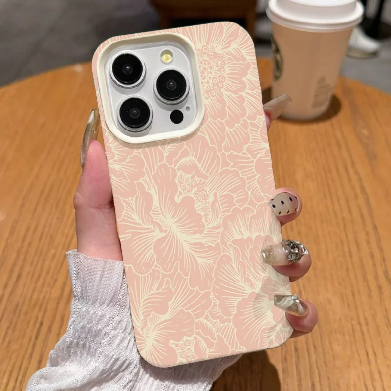 

Elegant Pink Floral Print Lichee leather pattern Phone Case For Infinix Hot 60 50 40 30 11s Play Pro Plus 4G 5G Shockproof Cover