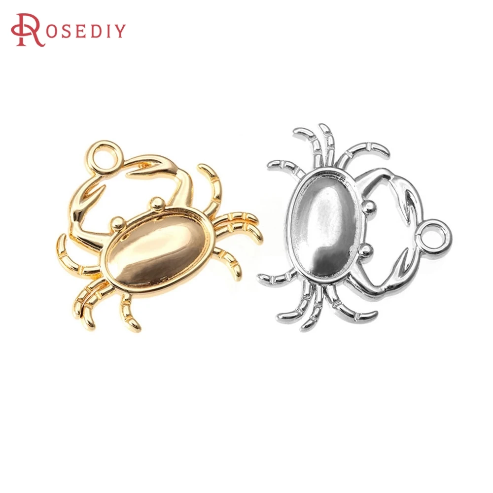 

6PCS 18K Gold Color Brass Crab Charms Pendants High Quality Diy Necklace Earrings Charms Jewelry Making Accessories