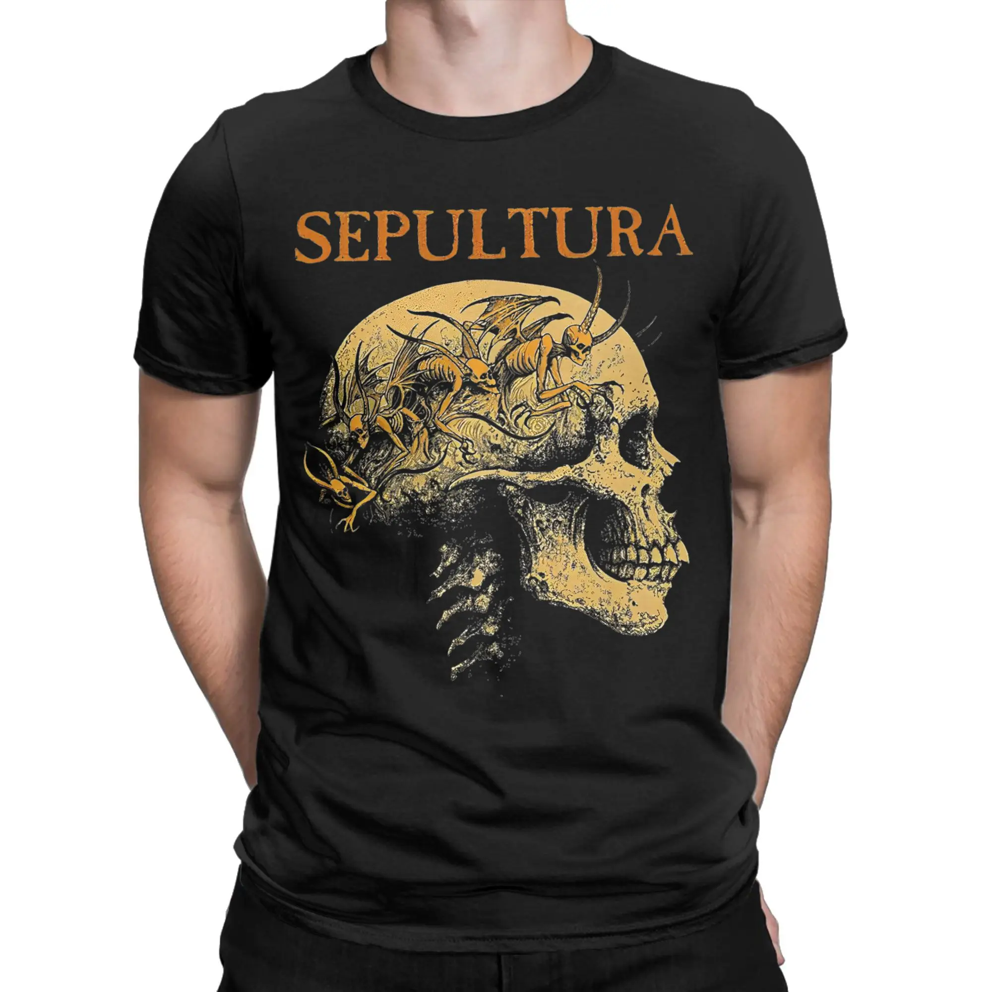 

Men Women Printed Sepultura Rock Band T Shirt Tee Pure Cotton Death Metal T-shirts Clothing