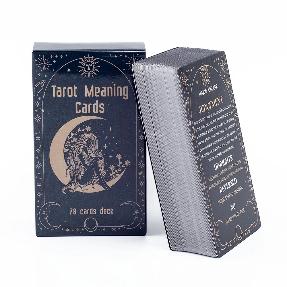 Meaning Tarot Cards 78 Cards Deck English Visions Divination Edition Board Game for Beginners Pocket Size Tarot Learning Deck