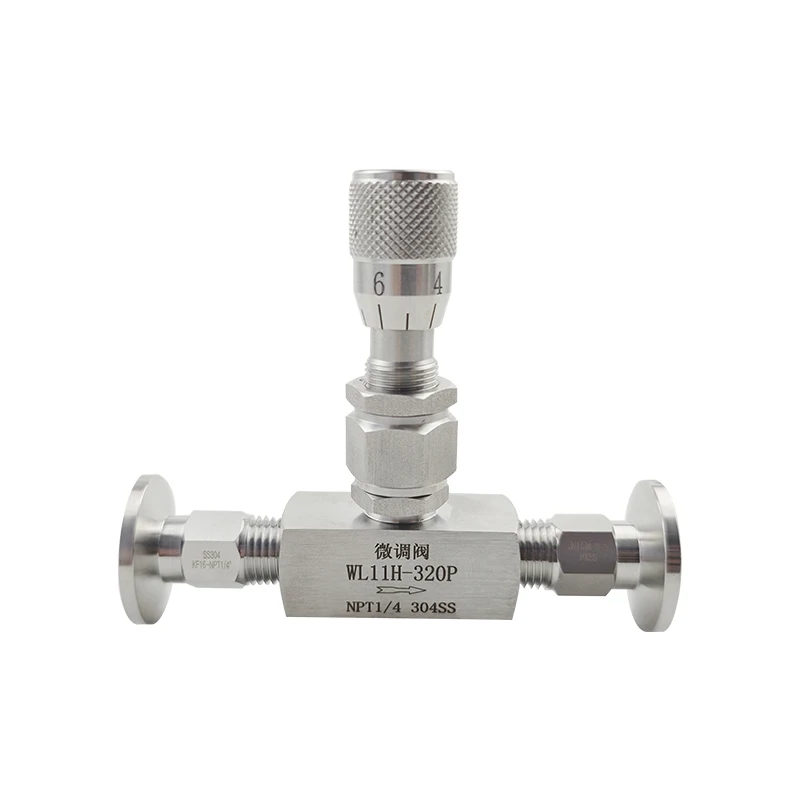 

KF16 KF25 KF40 KF50 vacuum Needle Valve Micro Metering Flow Regulating Valve Controller For Water Gas Oil 304 Stainless Steel