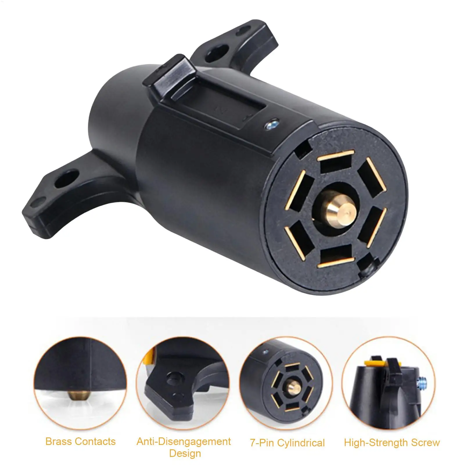 

7-Wire RV Trailer Plug 12V Light Socket Wiring Adapter Caravan Tow Car Connector for Boat Pickup Truck Yacht Automotive