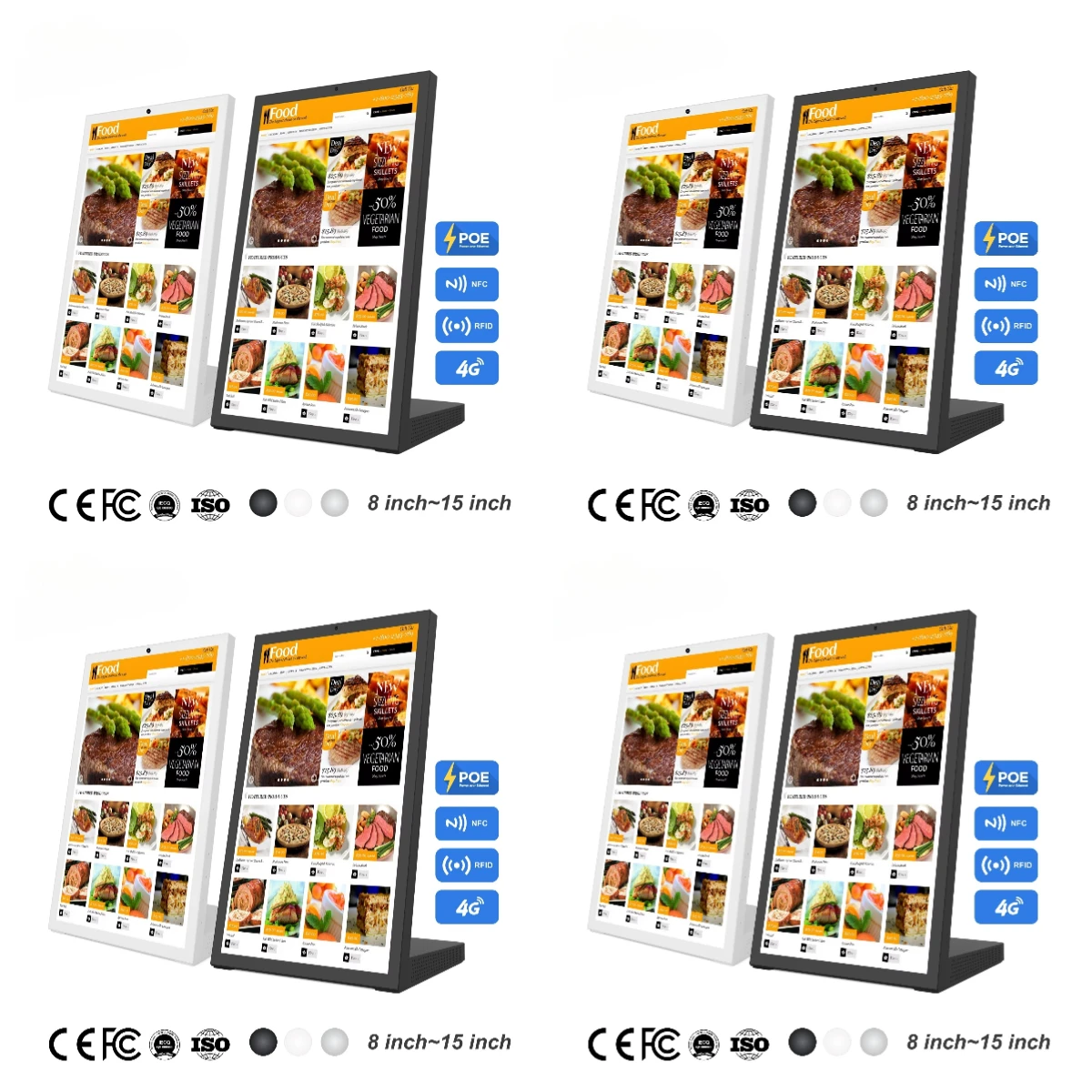 

Мощная POS-система RK3576S 4 ГБ/64 ГБ для настольного использования, 15,6-дюймовый сенсорный экран, Android 15, L-образный планшет с NFC-ридером