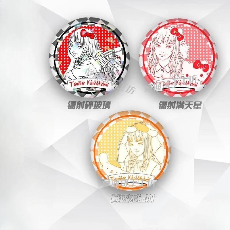 75mm Junji Ito Tomie Kawakami Anime Bar Badge Brooch Highly Transparent Frosted Kawaii Collection Millet Gift Cute Girly Heart