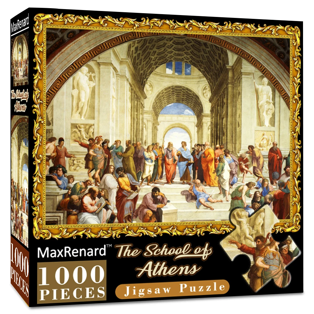 MaxRenard Puzzle 1000 Teile Die Schule des Athen Raphael Umweltfreundliches Weihnachtsgeschenkspielzeug aus Papier