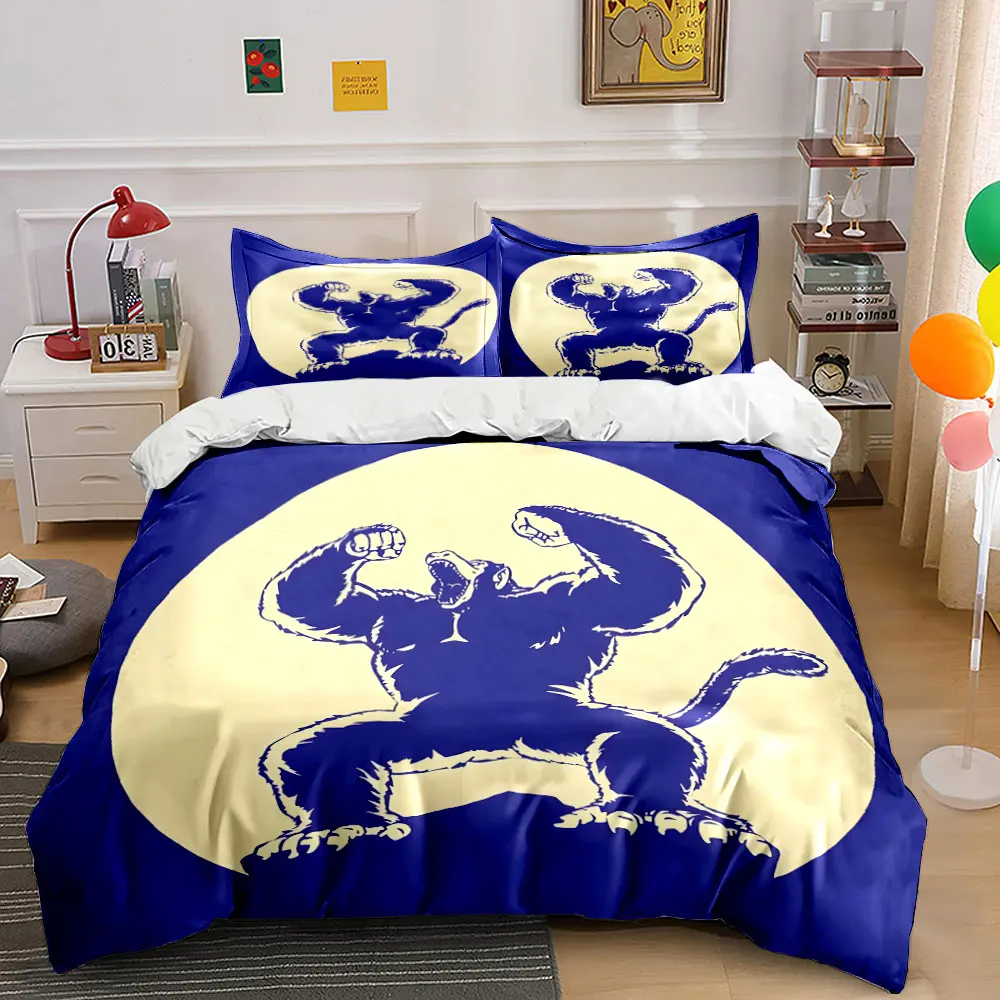 

Giant ape roaring under moon Bedding Set for Kids Luxury Gift 3pcs Digital Print Comforter Set Soft Comfortable Breathable