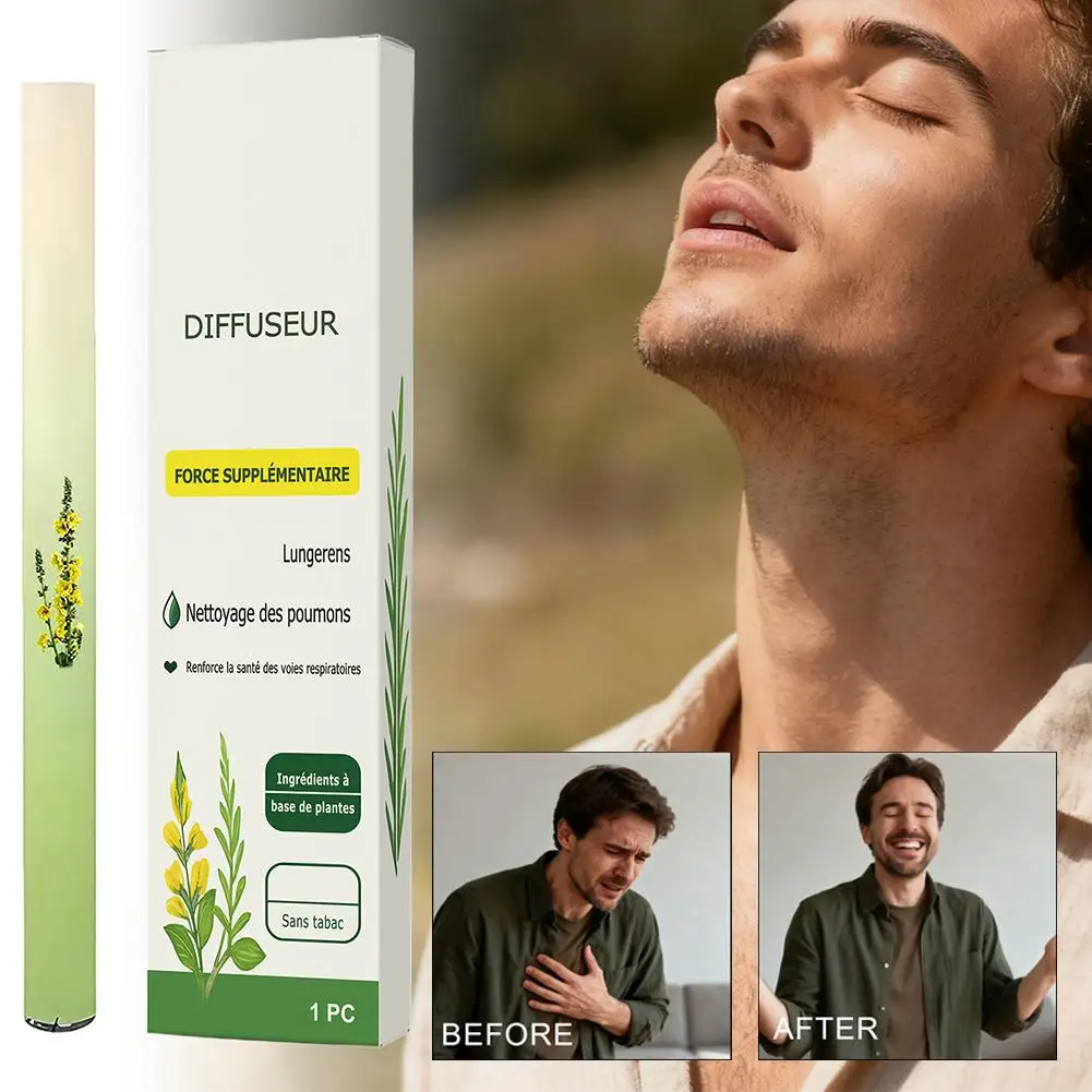 Natural Herbal Diffuser for Clear Breathing Mullein Thyme Mints Guarana Green Tea Blend Energy Boosting Support for All Ages