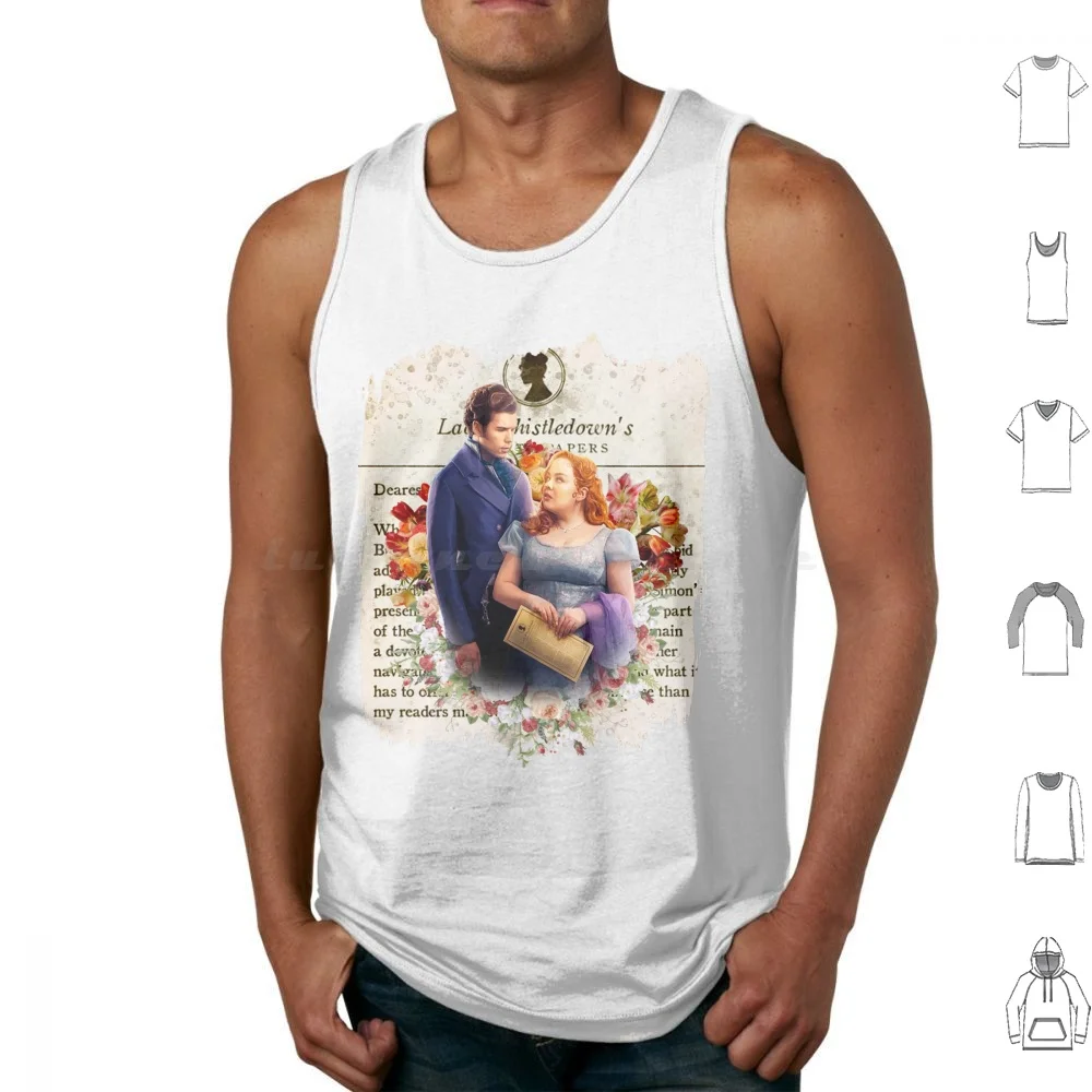 Colin & Penelope Featherington Lady Whistledown Society Papers Netflix Tank Tops Print Cotton Netflix Season 3 3 Colin