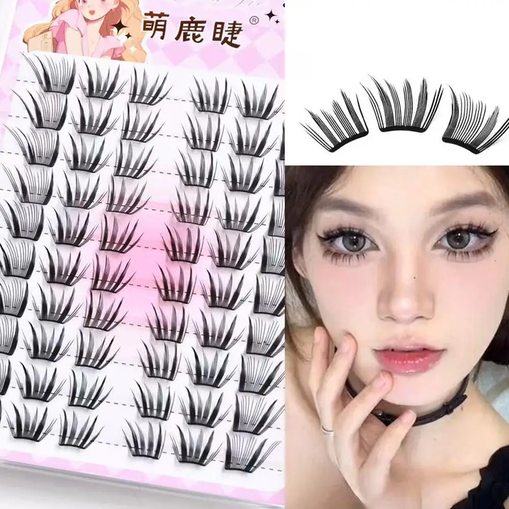 10 Rows Individual Lashes Clusters Segmented Natural Lash Extension Fox-style Flying False Eyelashes Makeup Tool