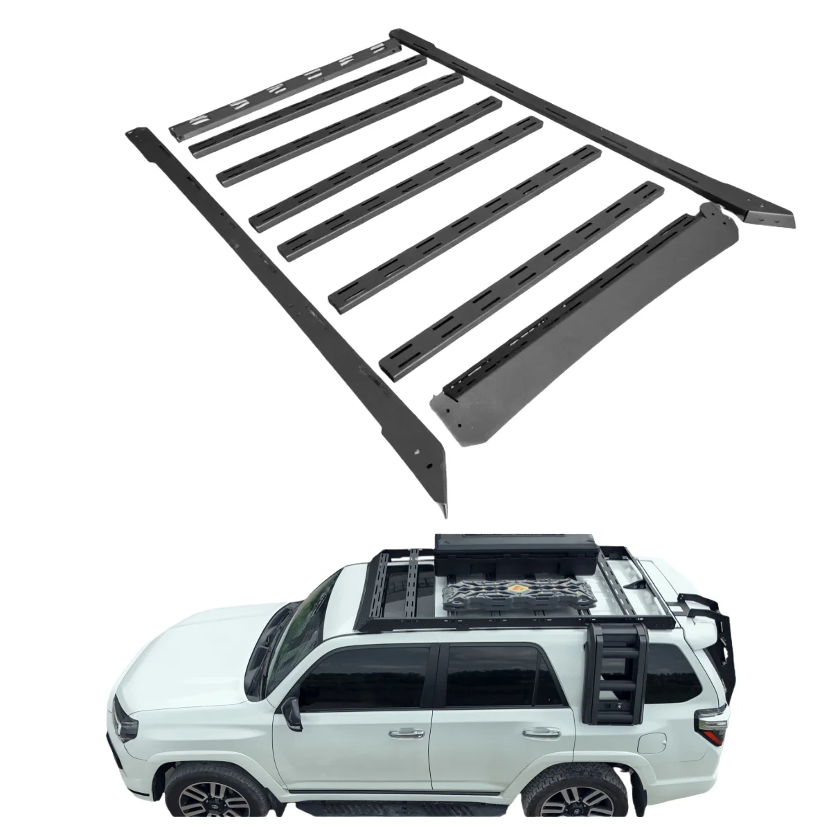 

STLFHot Sale Kit Car Roof Rack Roof Platform Car Carrier Side Ladder Storage Box Side Toolboard Side Step for Toyotas 4Runner
