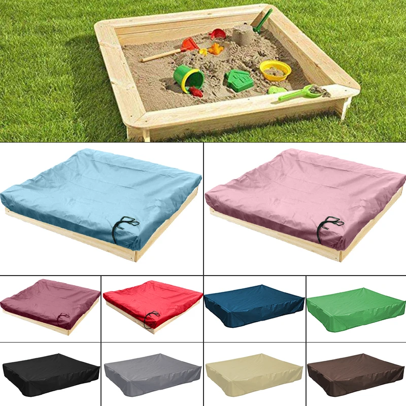 Square Garden Courtyard Sandbox Sandpit Dust Cover Multifunction Dustproof Waterproof Oxford Canopy Cover With Drawstring