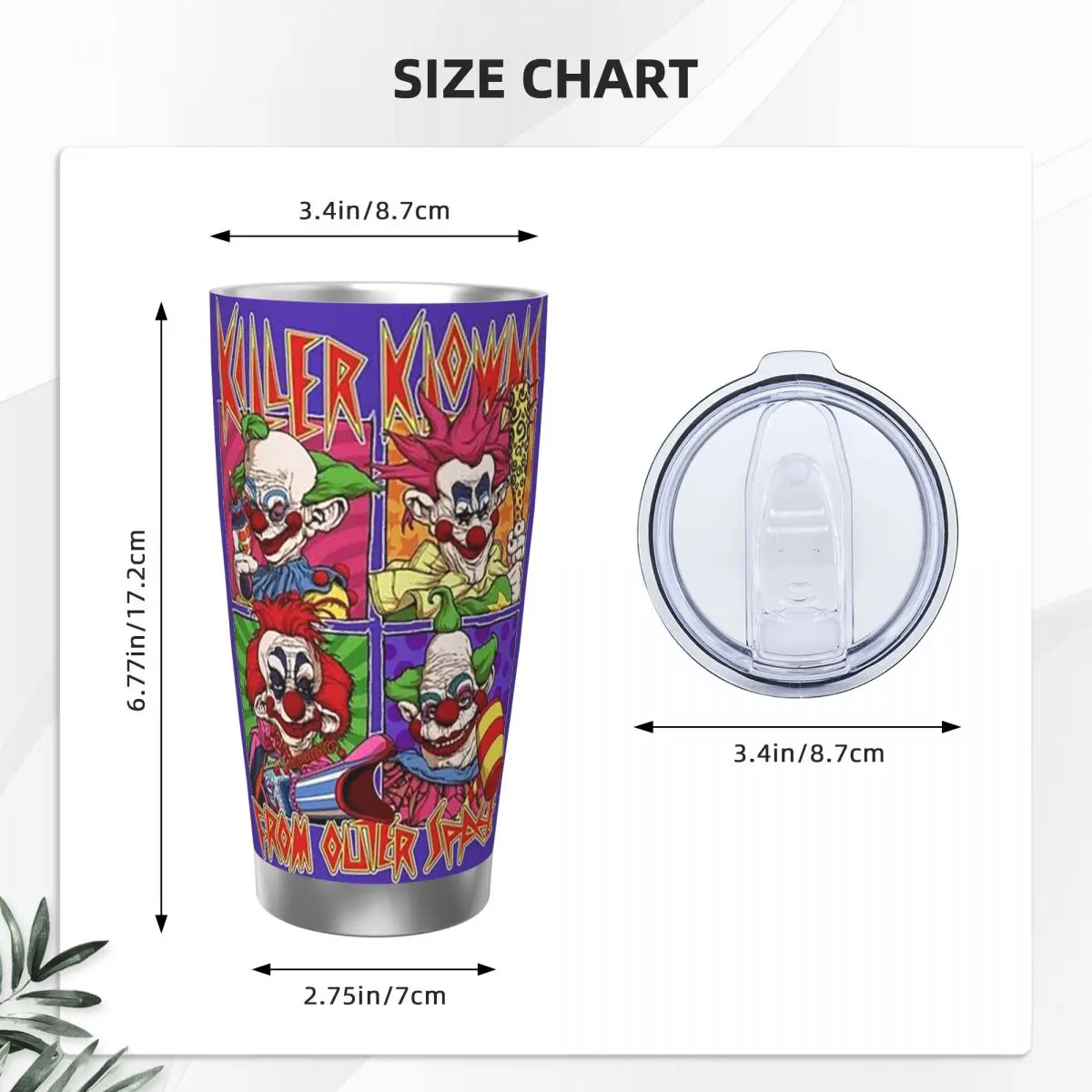 Killer Klowns From Outer Space Stainless Steel Tumbler Vacuum Insulated Mug Thermal Cold Cups Straw With Lid 20oz