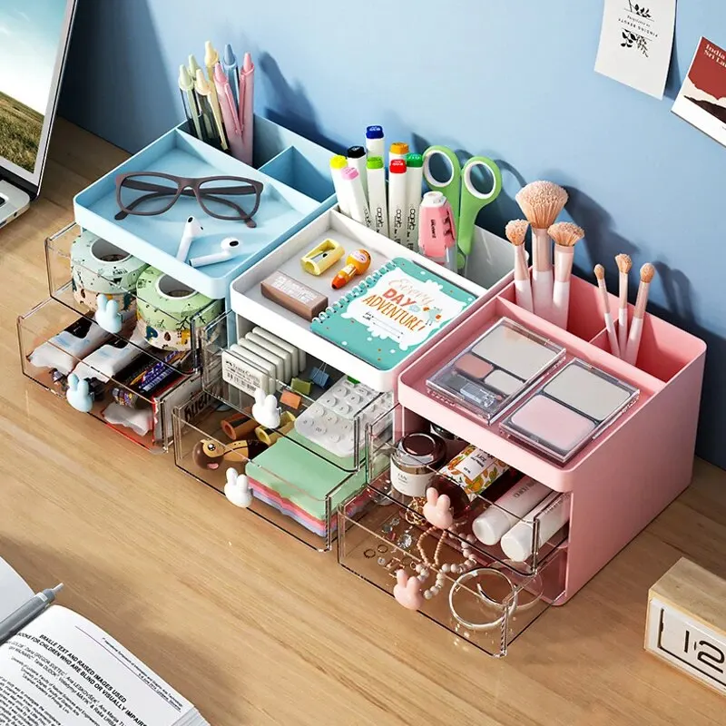 Multi-functional Desk Organizer with Drawer - Pen Holder and Office Supplies Organizer