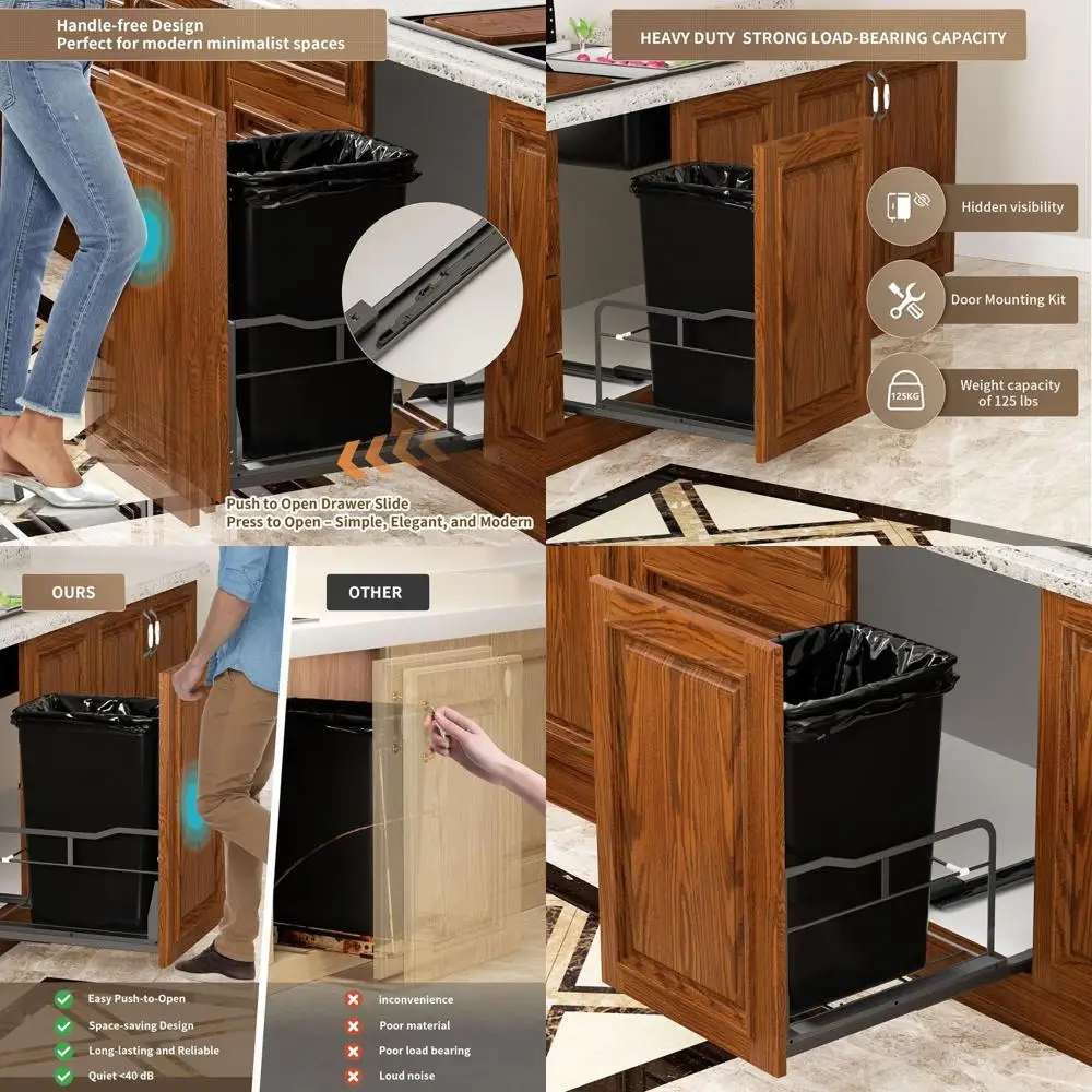 

Сверхмощный кухонный шкаф для мусора с креплением на дверь, третье широкое отверстие, мусор в комплект не входит